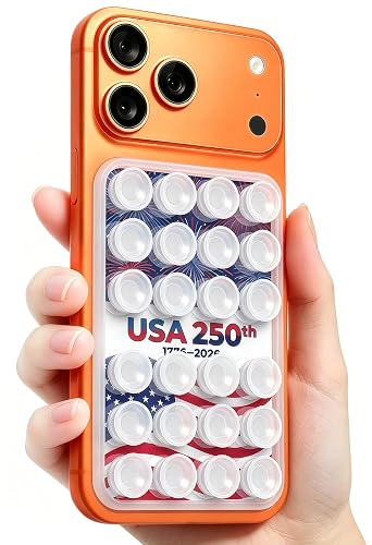 250th Anniversary USA Gift for Him/Her - Anteel OG Silicone Suction Cup Phone Adhesive Mount - Hands-Free Sticky Phone Holder - Strong Suction Grip