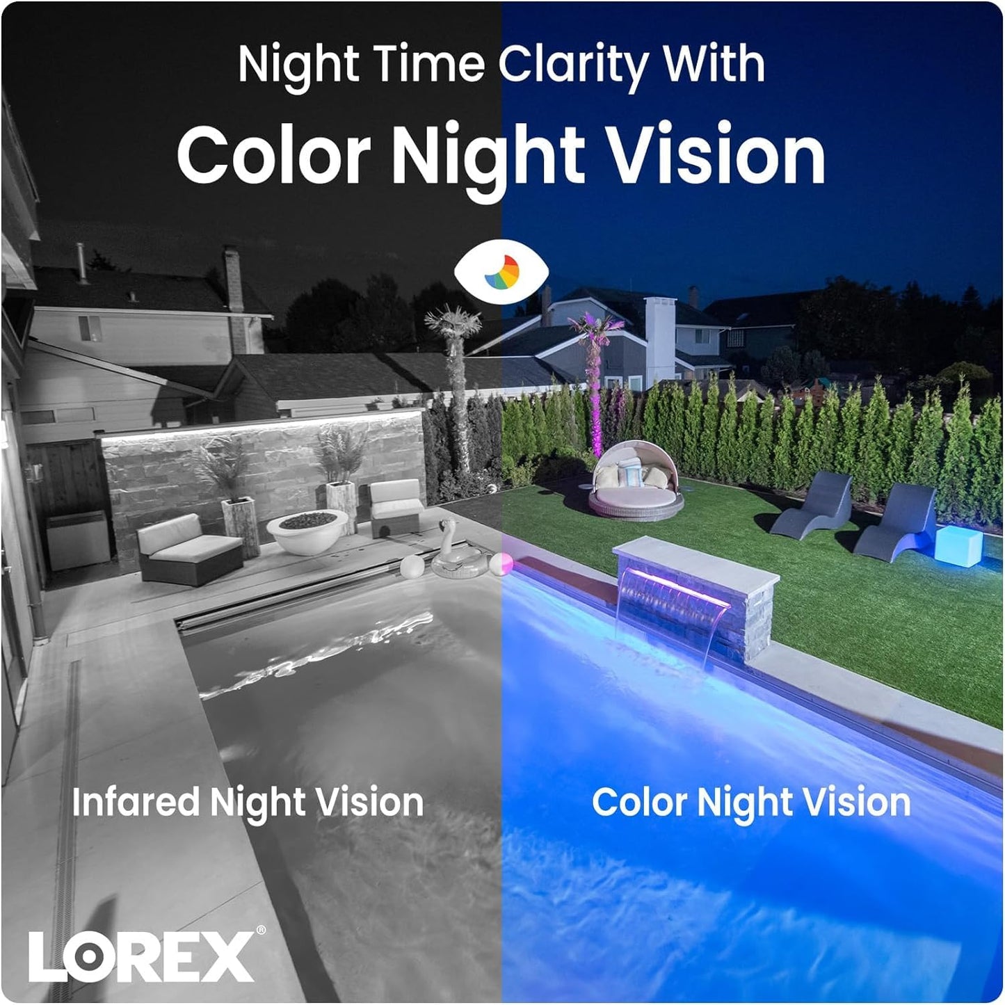 Lorex Indoor/Outdoor 4K Ultra HD Smart Deterrence CVI Wired Add-On Bullet Security Camera | Color & IR Night Vision | Dual Warning LED Lights | Siren