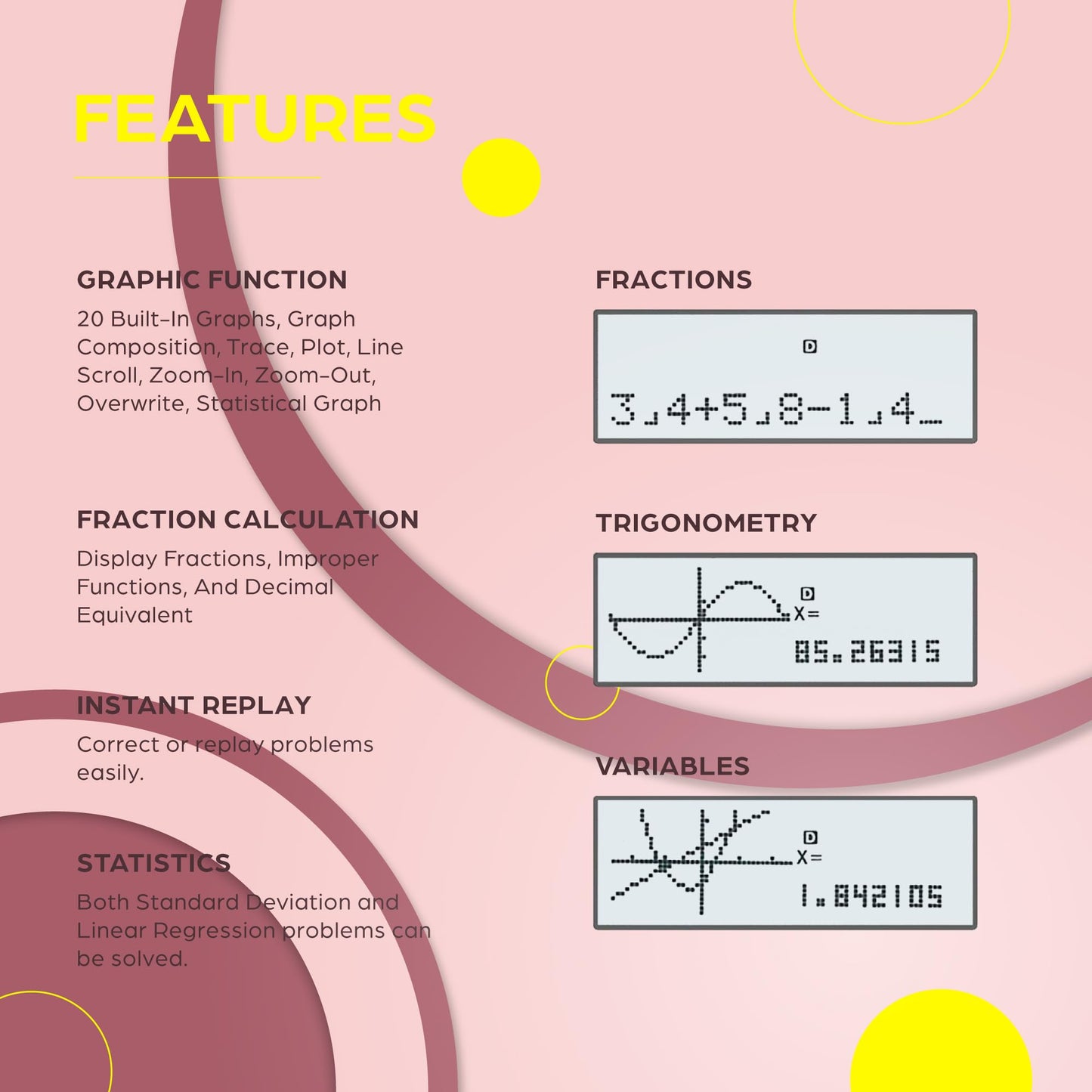 TOVO 2026 Upgraded Scientific Calculator with Graphic Functions, Massive 3" Screen, 360+ Functions Multi-Mode Graphing Calculators for Students, High