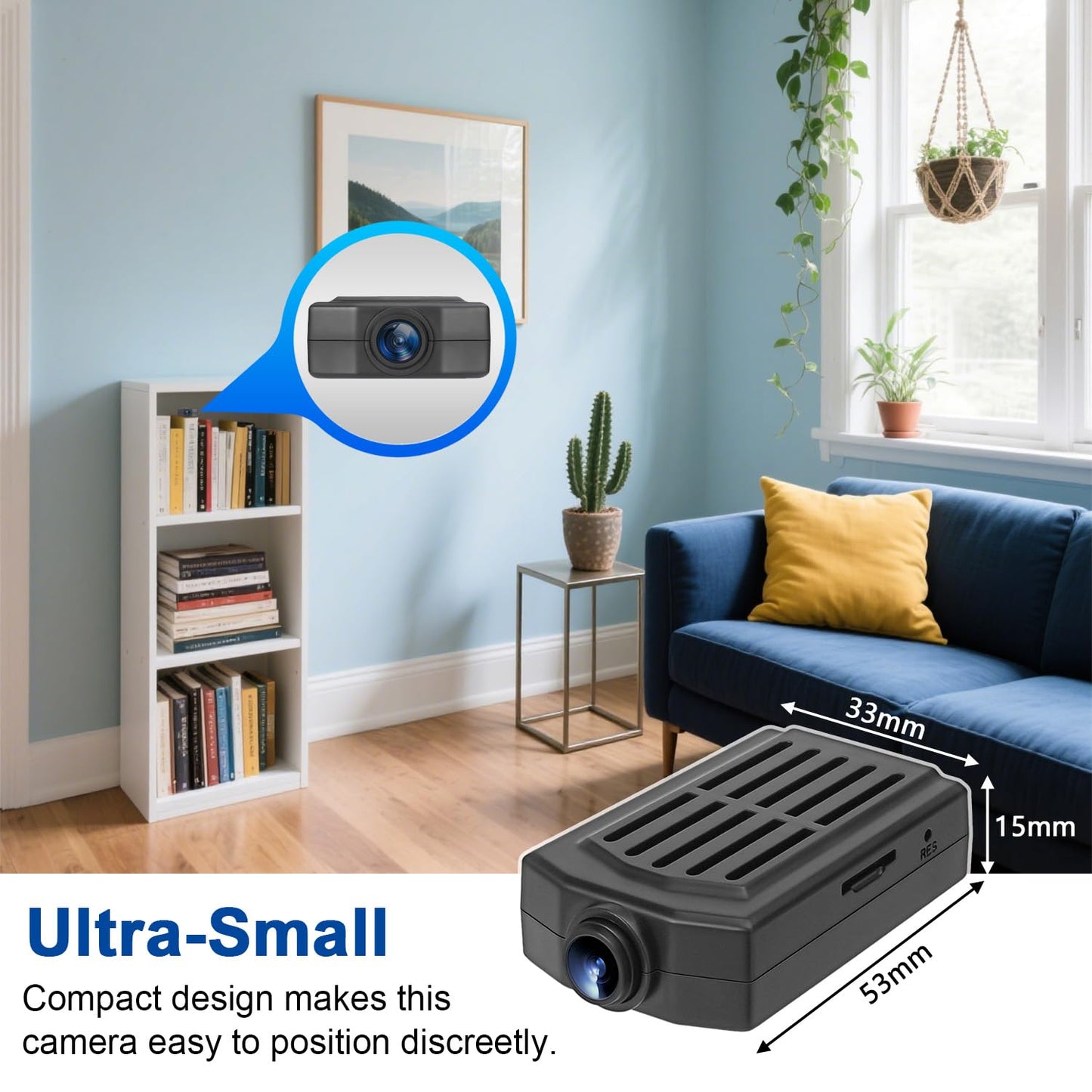 Ducgqc Small Camera,64GB Nanny Cam,1080P Video Camera for Security,Motion Detection,NO WiFi