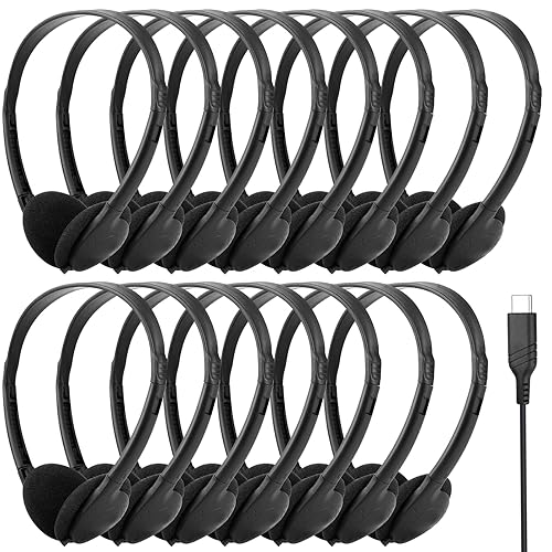 TJZXGUI USB Type C Kids Headphone Bulk 25 Pack for School Classroom,On-Ear USB C Headphones for Boys Girls Students Tablet Travel Computer…