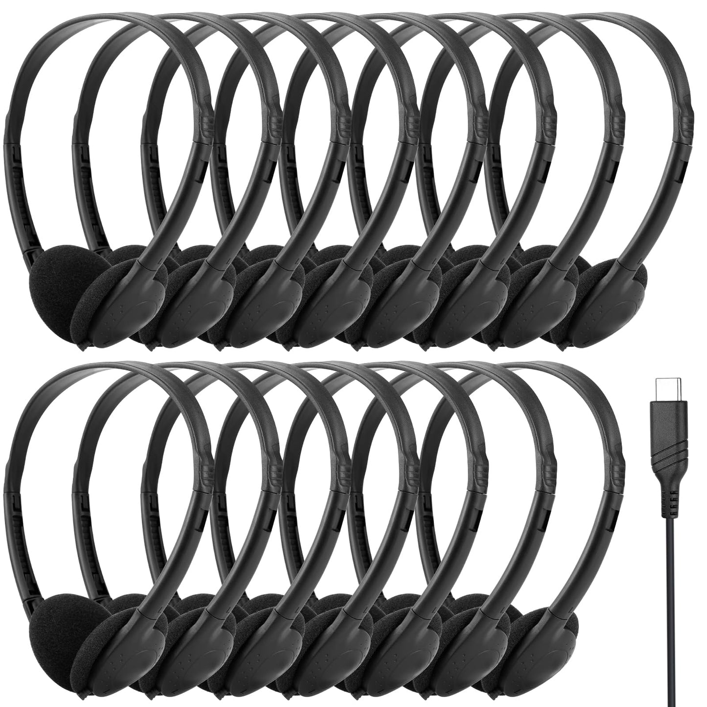 TJZXGUI USB Type C Kids Headphone Bulk 25 Pack for School Classroom,On-Ear USB C Headphones for Boys Girls Students Tablet Travel Computer…