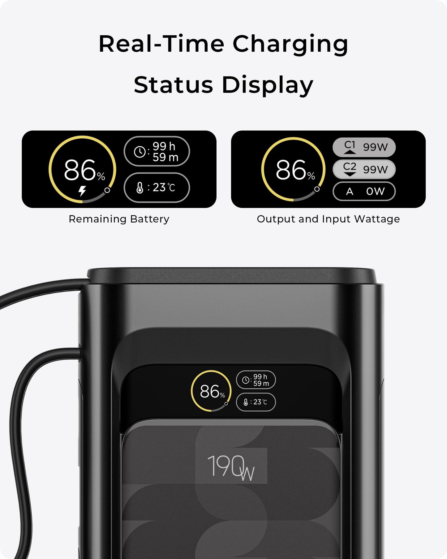 2026 FIFA Licensed 190W 20000mAh Power Bank for Laptop Portable Charger,3-Port USB-C Fast Charging Battery Pack with Built-in USB-C Cables