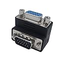 CERRXIAN 90 Degree VGA 15 Pin Male to Female Extension Cable Converter Adapter Coupler