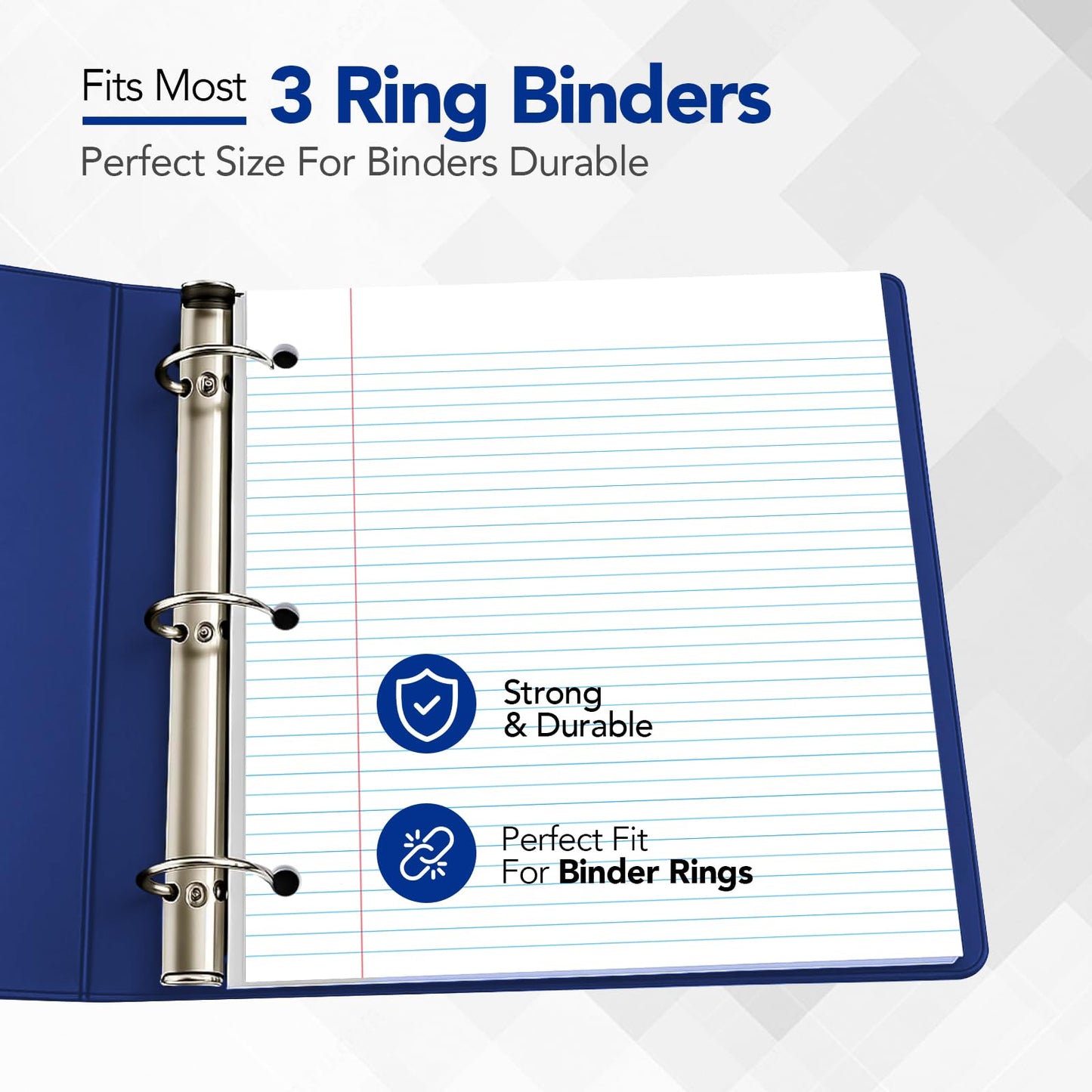 Kaisa Filler Paper Notebook Paper College Ruled 8"x10.5" Loose Leaf Paper for 3-Ring Binders 1800 Sheet/pack,12pack (Total 1800 Sheets)