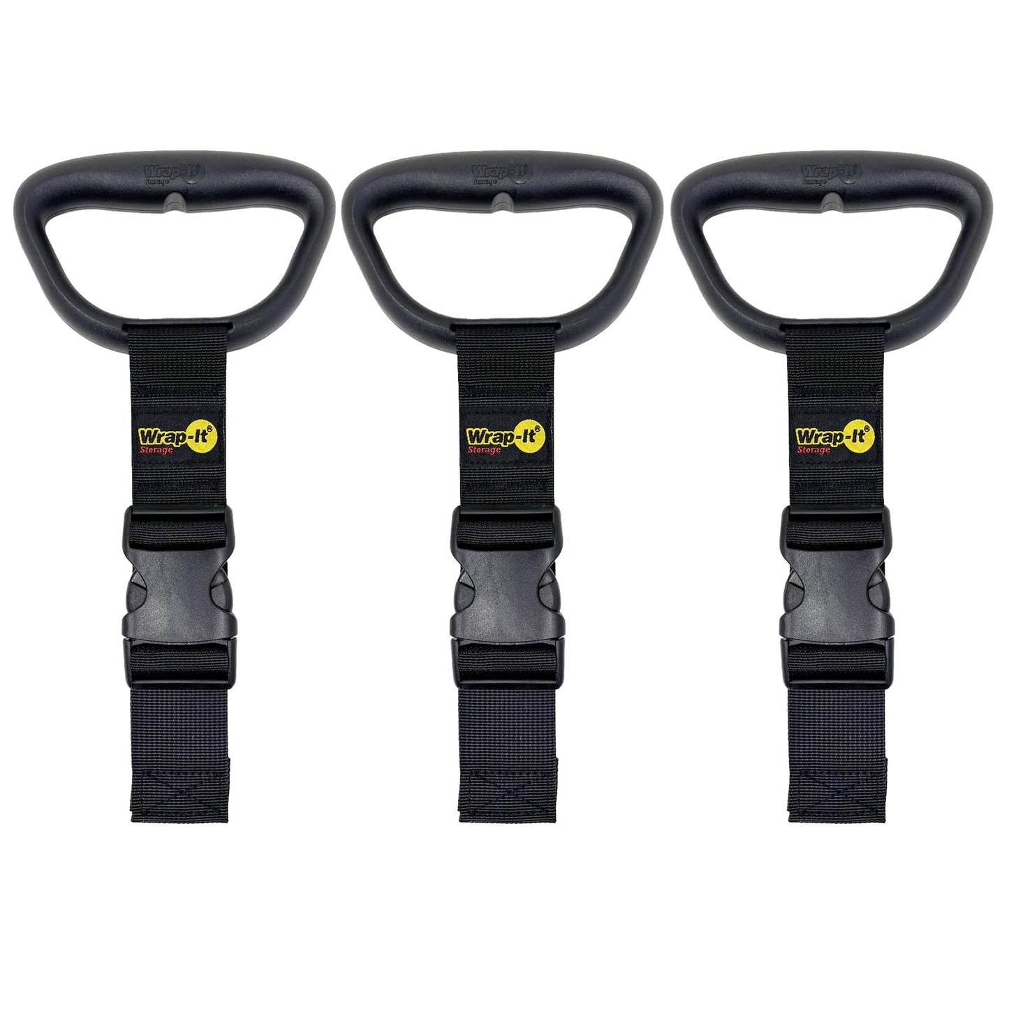 Clip 'n Carry Wrap-It Storage Straps - 15" (3-Pack) - Extension Cord Holder Hose Storage Carrying Straps for RV and Accessories Organization