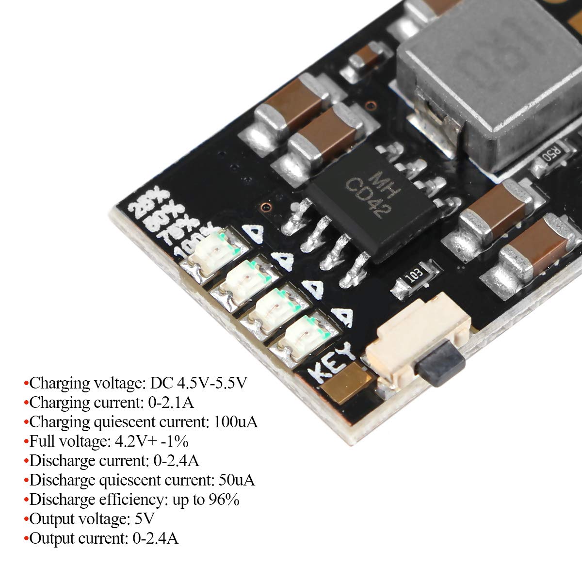 MakerFocus 6pcs 2A 5V Charge Discharge Integrated Module 3.7V 4.2V for 18650 Lithium Battery with Charging Boost Mobile Power Protection PCB Board…