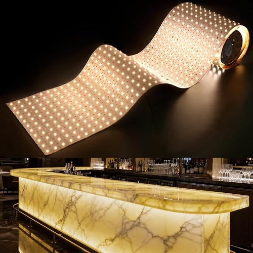 SuperLightingLED 3000K Large LED Sheets for Backlighting Countertop, 78.7in x 9.45in Flexible 24V LED Light Sheet Cuttable Dimmable Warm White