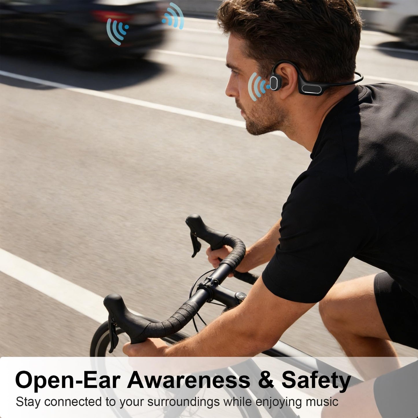 Fanisic Swimming Headphones/Earbuds, Bluetooth 6.0 & MP3 with 32GB Memory IP68 Waterproof Bone Conduction Headphones, Underwater Open Ear Headphones