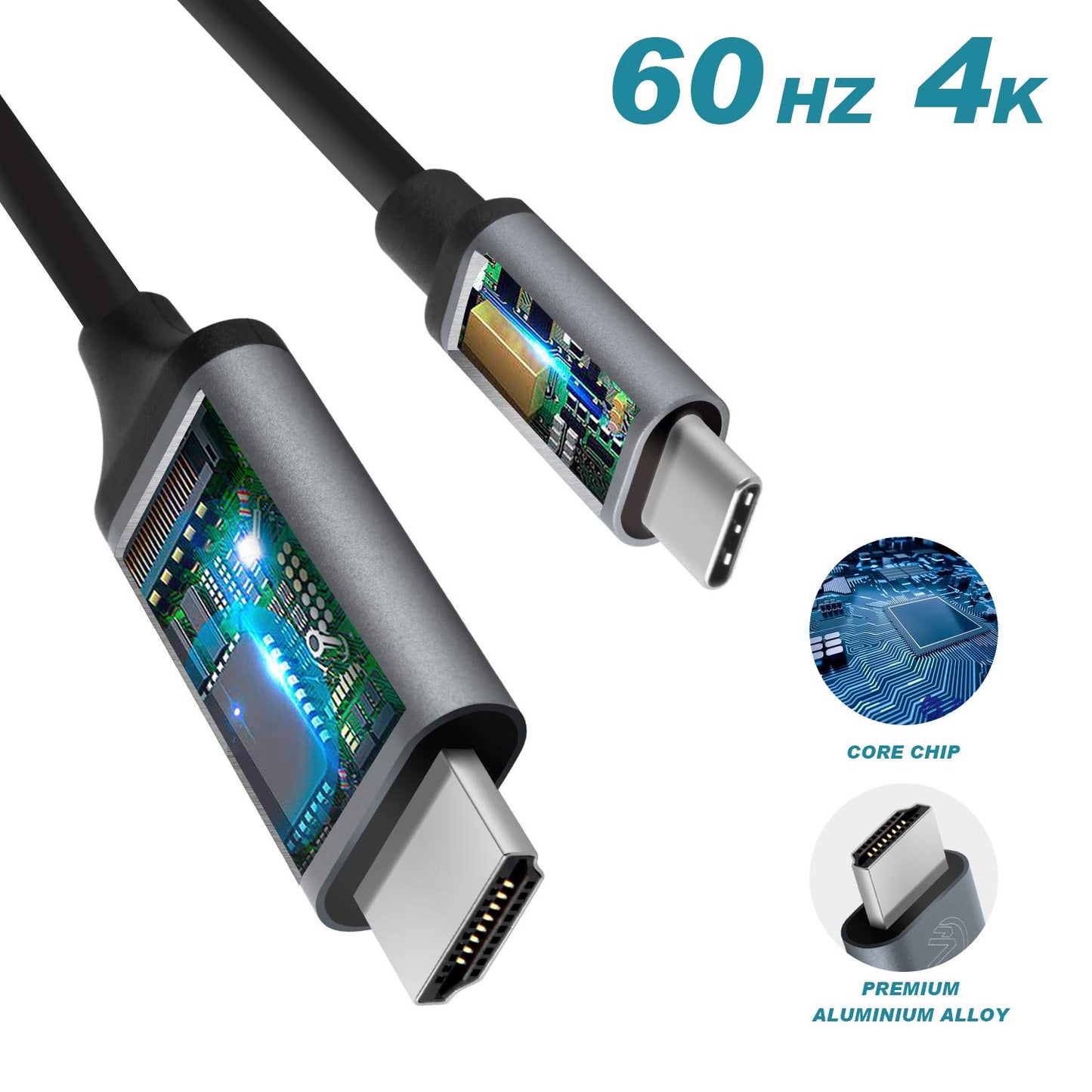 Doitby S25/S24/S23/S22/Note 20 to HDMI Cable for Samsung Galaxy, USB Type C to HDMI Cable Thunderbolt 3/4 Compatible with iPhone 16/15, MacBook, iMac