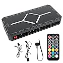 ARGB PWM Fan Hub, Addressable 5V-3PIN 2-in-1 RGB Computer PC Case Fan Hub 1 to 9 Ports Magnetic Splitter with Remote SATA Power Supply, Power Off