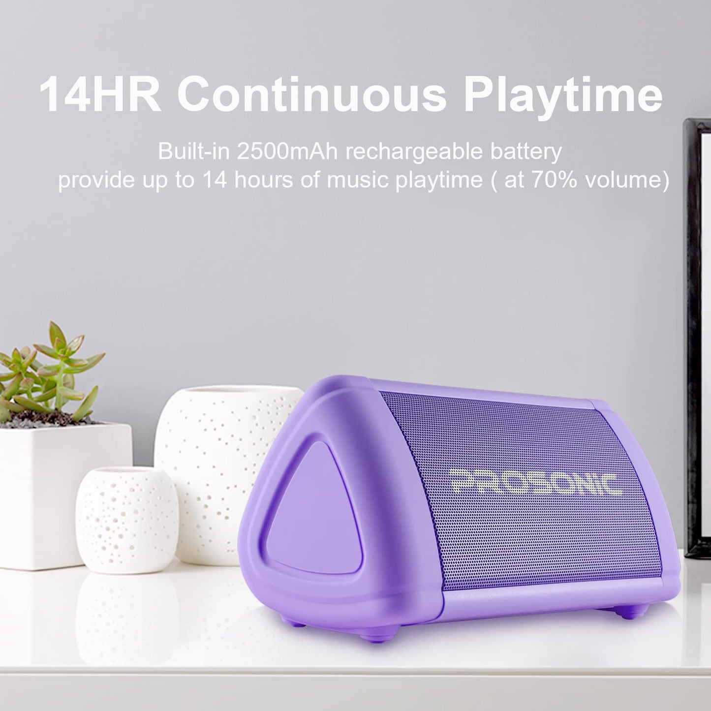 Prosonic BT3 Portable Wireless Bluetooth Speaker with 10W Stereo Sound & Bass Boost -Rich Sound & Intense Bass -Bluetooth 5.0 -Microphone -IPX5 -