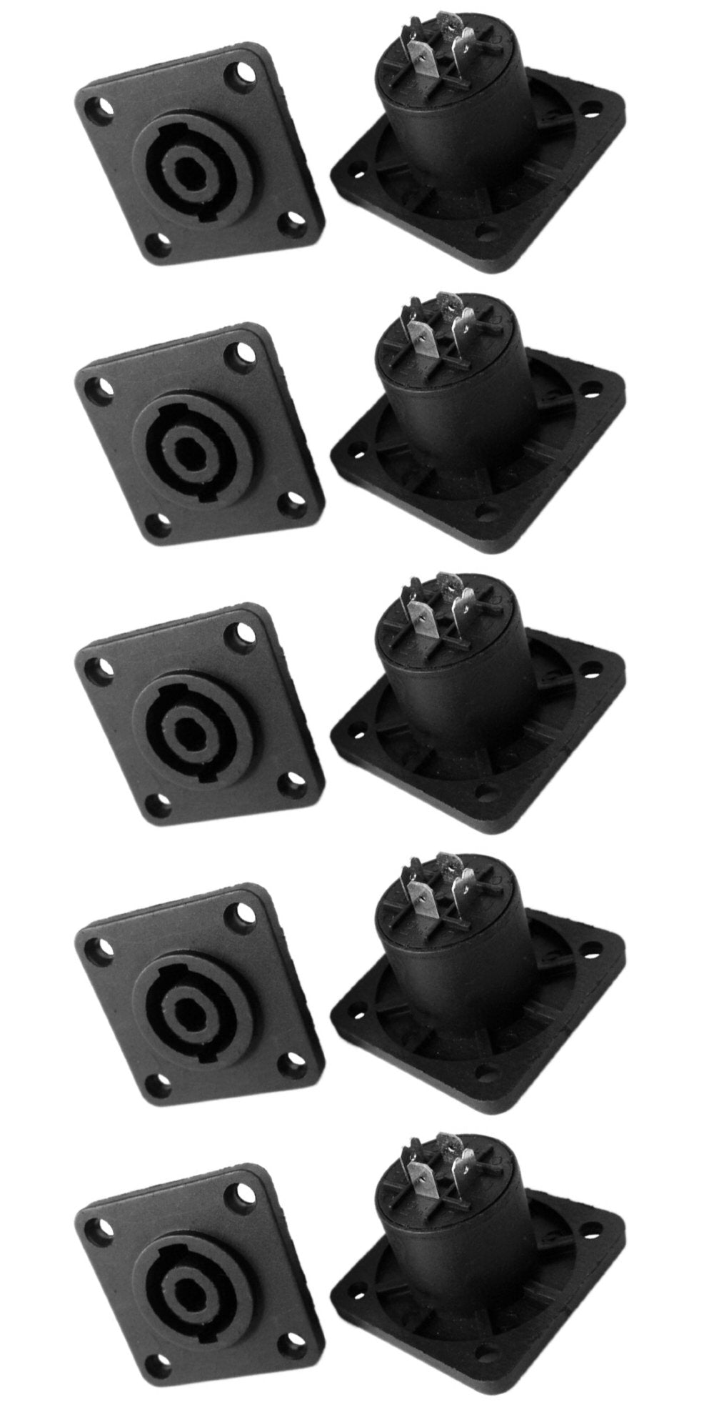 CESS Speaker Jack Twist Lock 4 Pole Square (Rectangle) - Speakon Female Socket Panel/Chassis Mount - Compatible with Neutrik Speakon NL4MP, NL4MPR