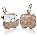 for AirPods Pro 3 Case, Leather Cute Full Body Shockproof Protective Cover for AirPods Pro 3nd Generation Case for Women Men with Keychain, Brown