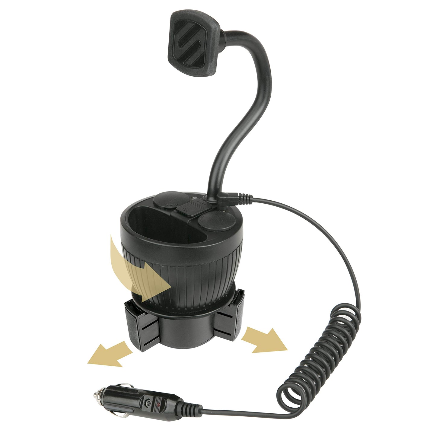 Scosche MAGPCUP MagicMount PowerHub Magnetic Car Cup Holder Phone Mount - Strong Magnet Car Mount for iPhone and Android - Secure Magnetic Cell Phone