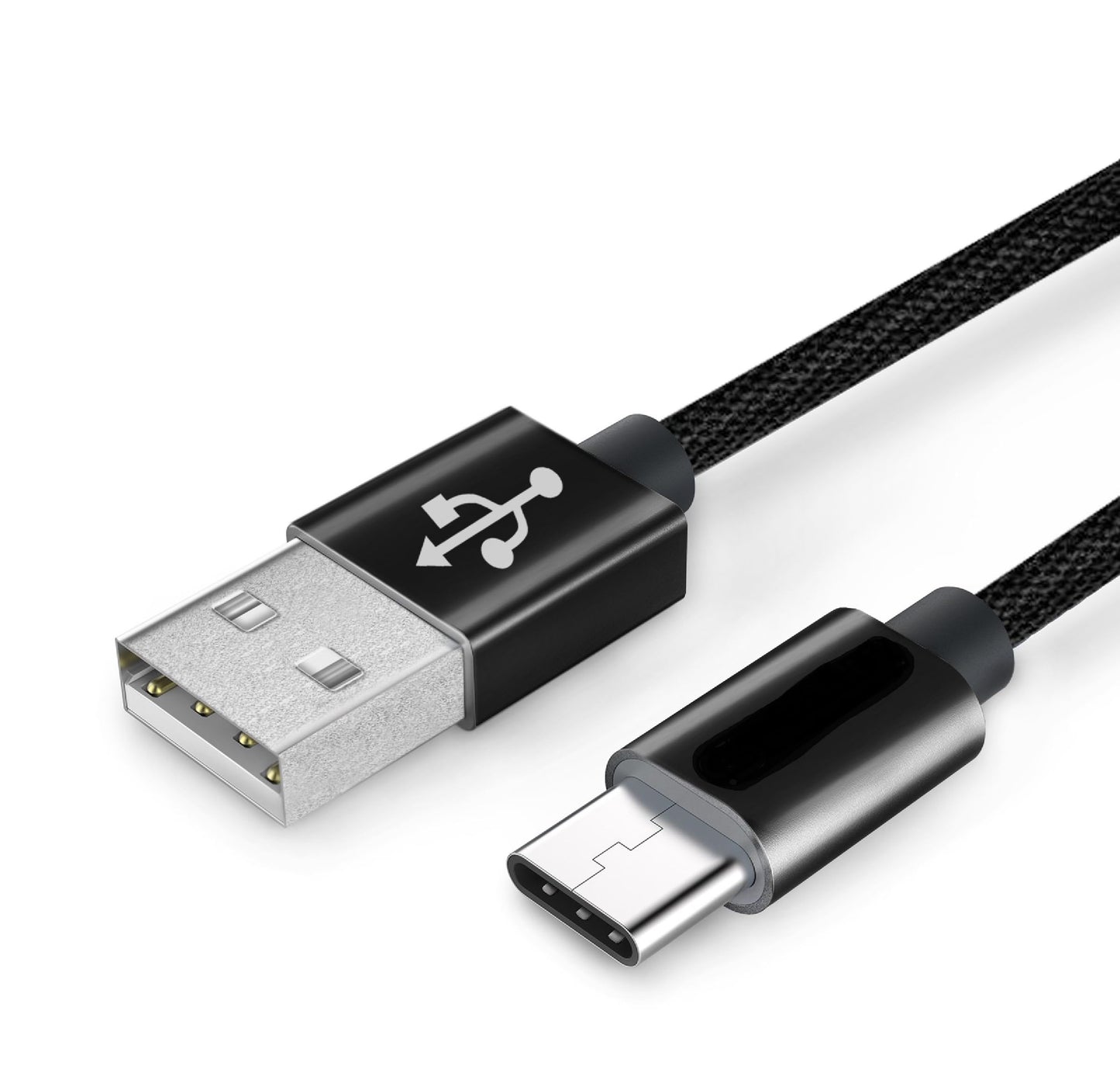 ExtremeCases for TCL ION V T607DL 2 Pack 3ft Fabric USB Type C Cable to USB A USB 3.0 Charger Cable (Type C Cable)