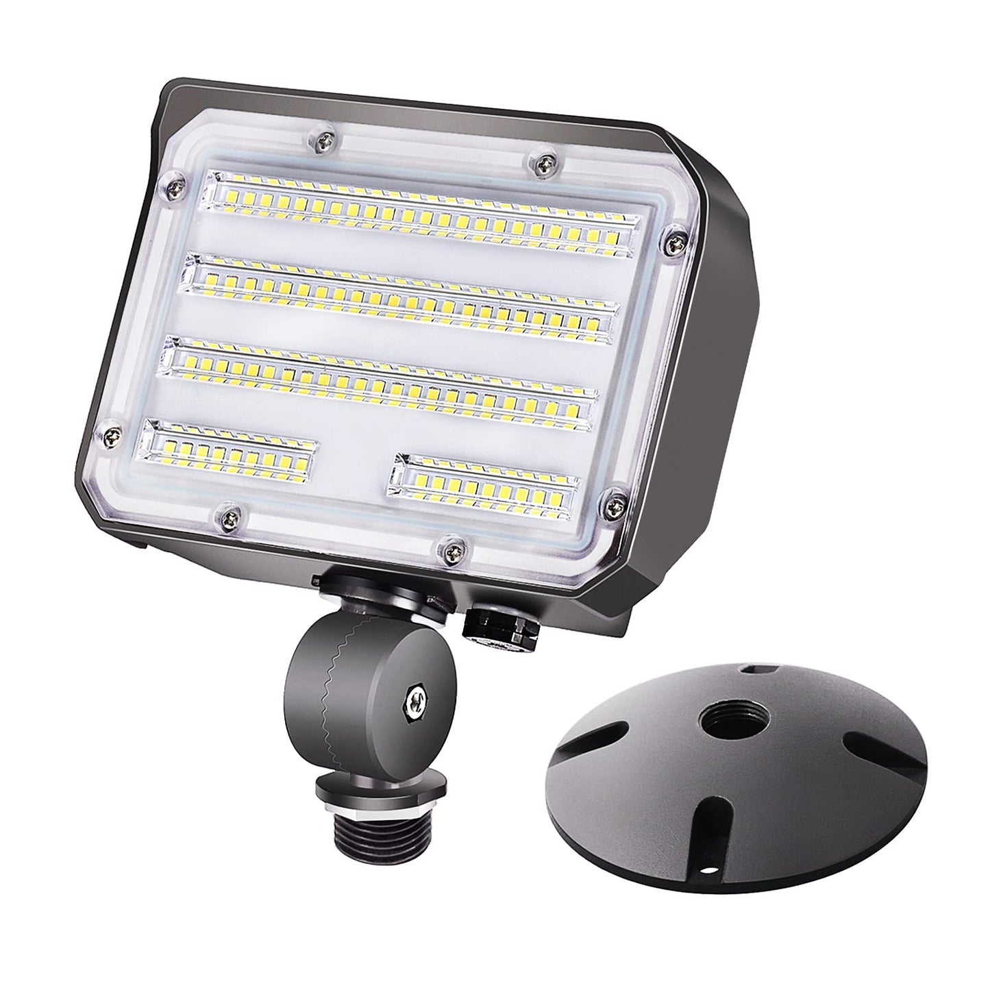 SZGMJIA 30W LED Flood Light with Knuckle, Outdoor Security Fixture Light with Dusk-to-Dawn Photocell 5000K 4,050lm(200W Equivalent) Waterproof
