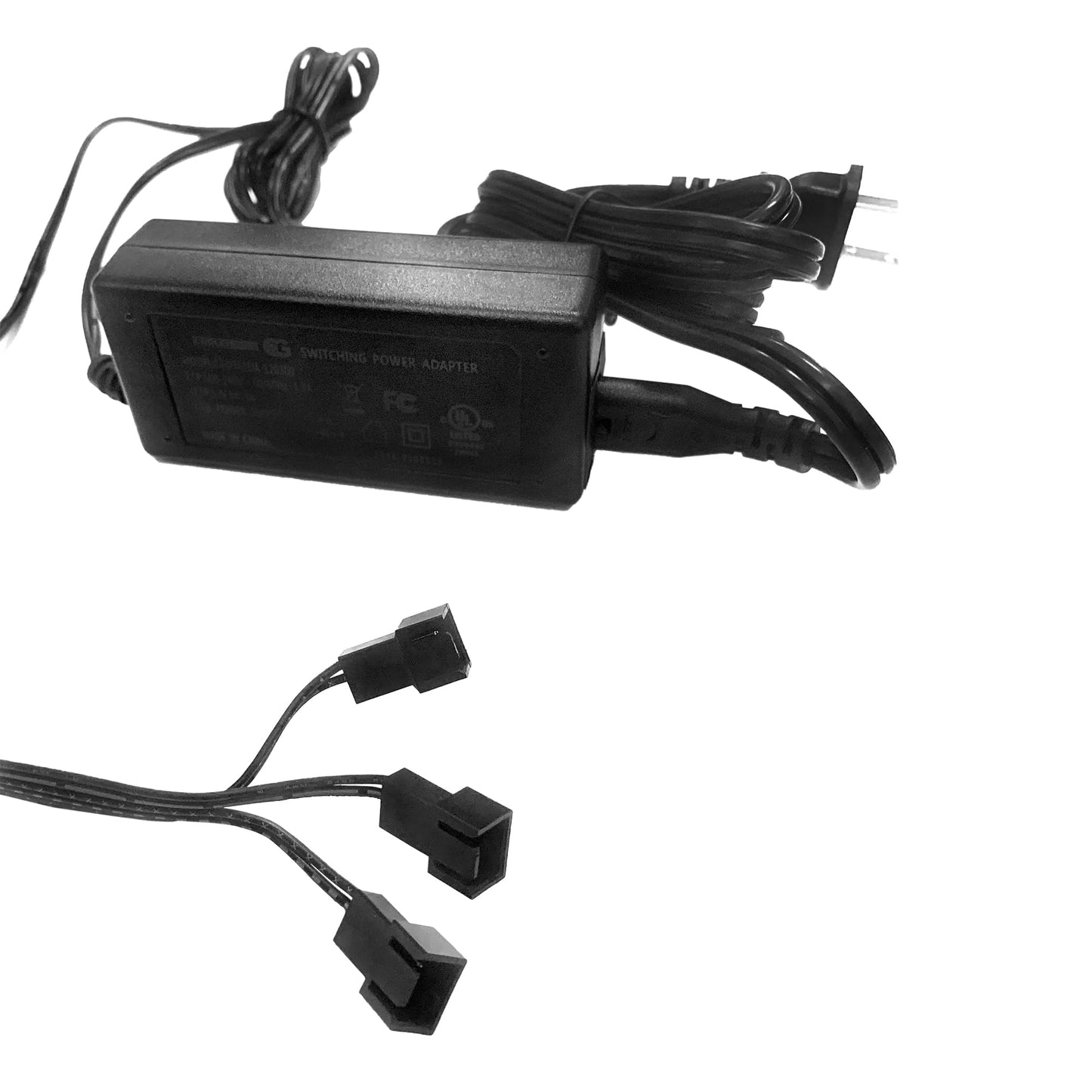 Coolerguys 3A 100-240v AC to 12v DC Three (3) Fan Power Supply