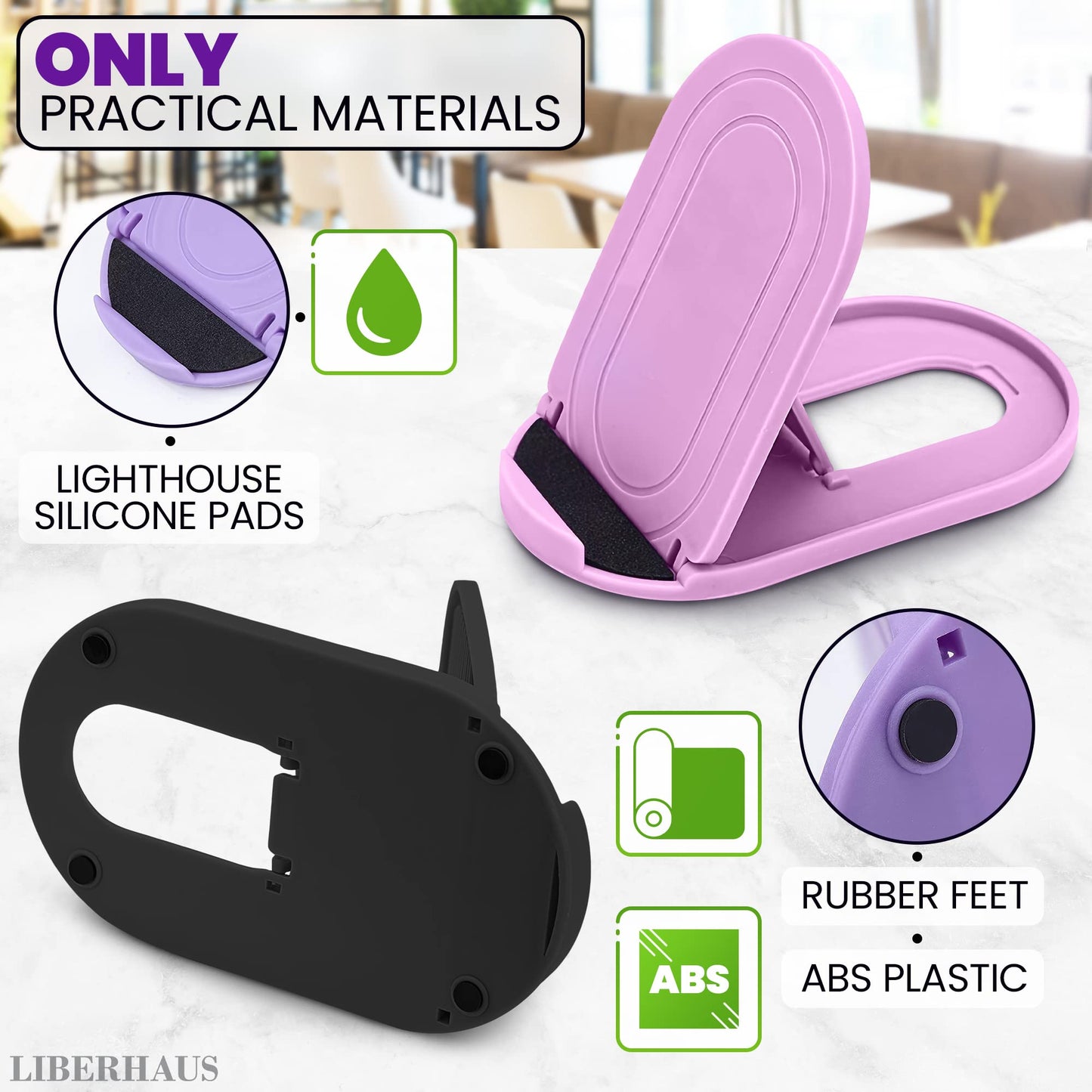 12 Pcs Cell Phone Stand for Desk - Stable Cell Phone Holder Bulk Pack, Adjustable Design with Silicone Pads, Fits 4-7.9" Devices - Cellphone Stand
