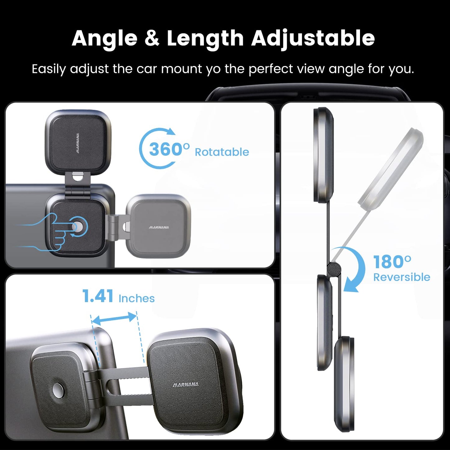 Marnana Phone Mount for Tesla Model 3 Model Y, Strong Magnetic Designed for MagSafe Car Mount Phone Holder for Tesla Screen Monitor, Invisible