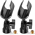 InnoGear Microphone Clip, Adjustable Mic Holder with 3/8" to 5/8" Adapter for HyperX SoloCast, HyperX QuadCast S, Blue Yeti, Shure SM58 and Other Mics