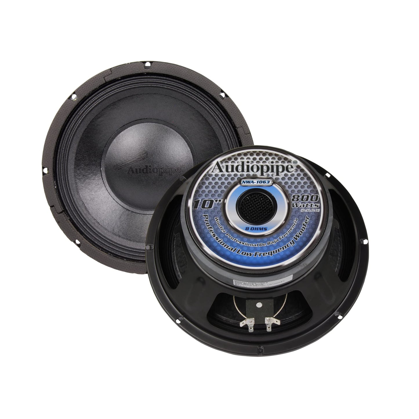 Audiopipe 10" Professional Public Address Woofer (NWA-1063), High Power, 800Watts, 50 oz Magnet, 8 Ohms, 3" Voice Coil, Superior Performance