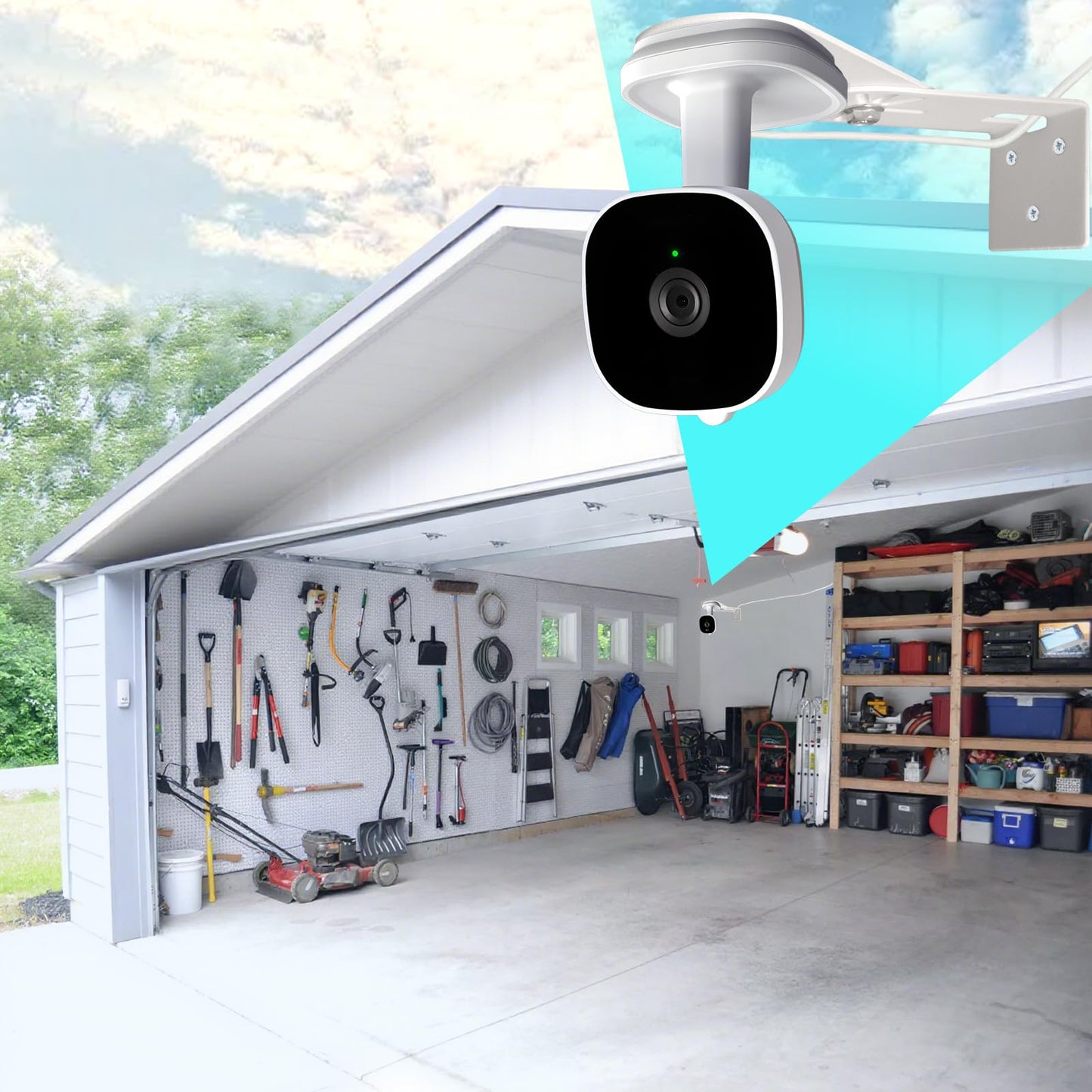 HIGCPTP 2PC Metal Wall Mount for myQ Smart Garage Security Camera, with Two mounting Options, Flexible Positing Your Camera for Better View Angle