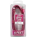 LIQUIPEL USB Type C Cable 6ft, USB A 2.0 to USB-C Fast Charger Extra Long Durable, Glitter Cables (Magenta)
