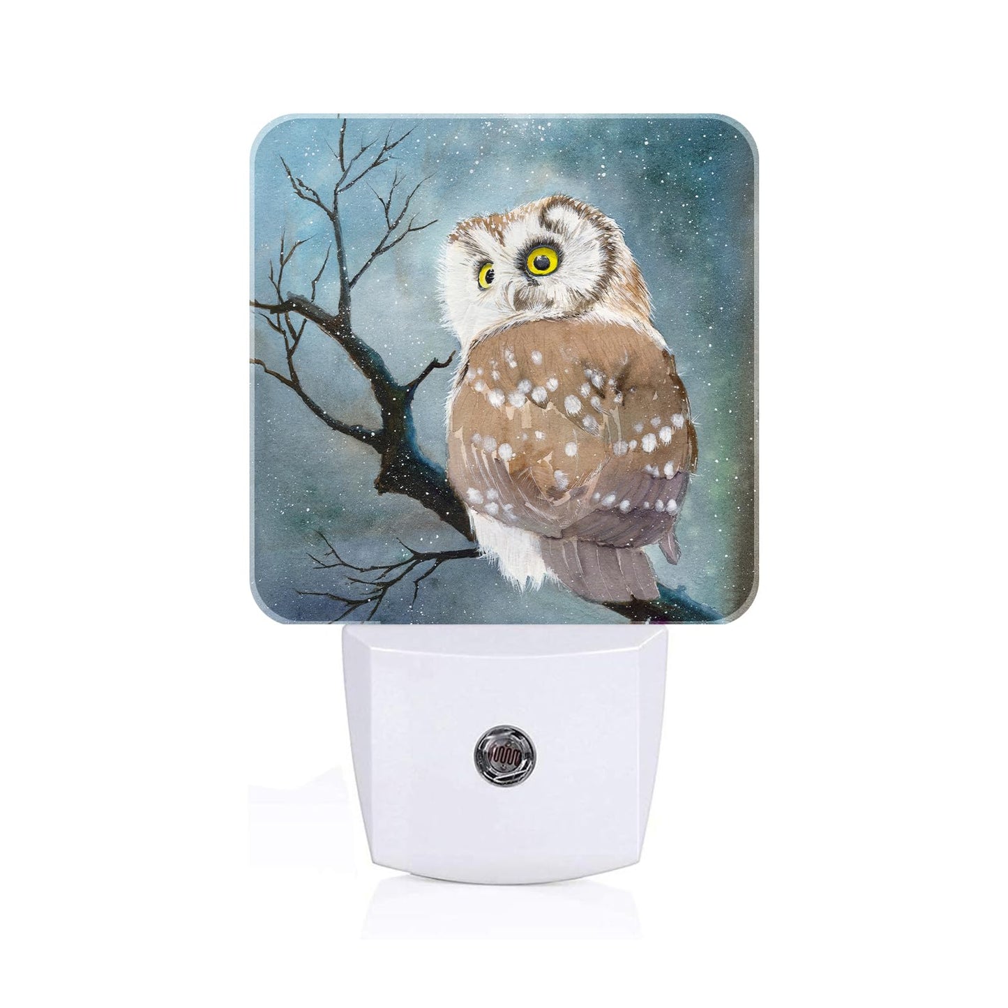 FSHVQKD Winter Snow Cute Night Light,Plug Into Wall with Dusk to Dawn Light Sensors, Warm Nightlights for Bedroom, Bathroom, Hallway, Kitchen, Gifts