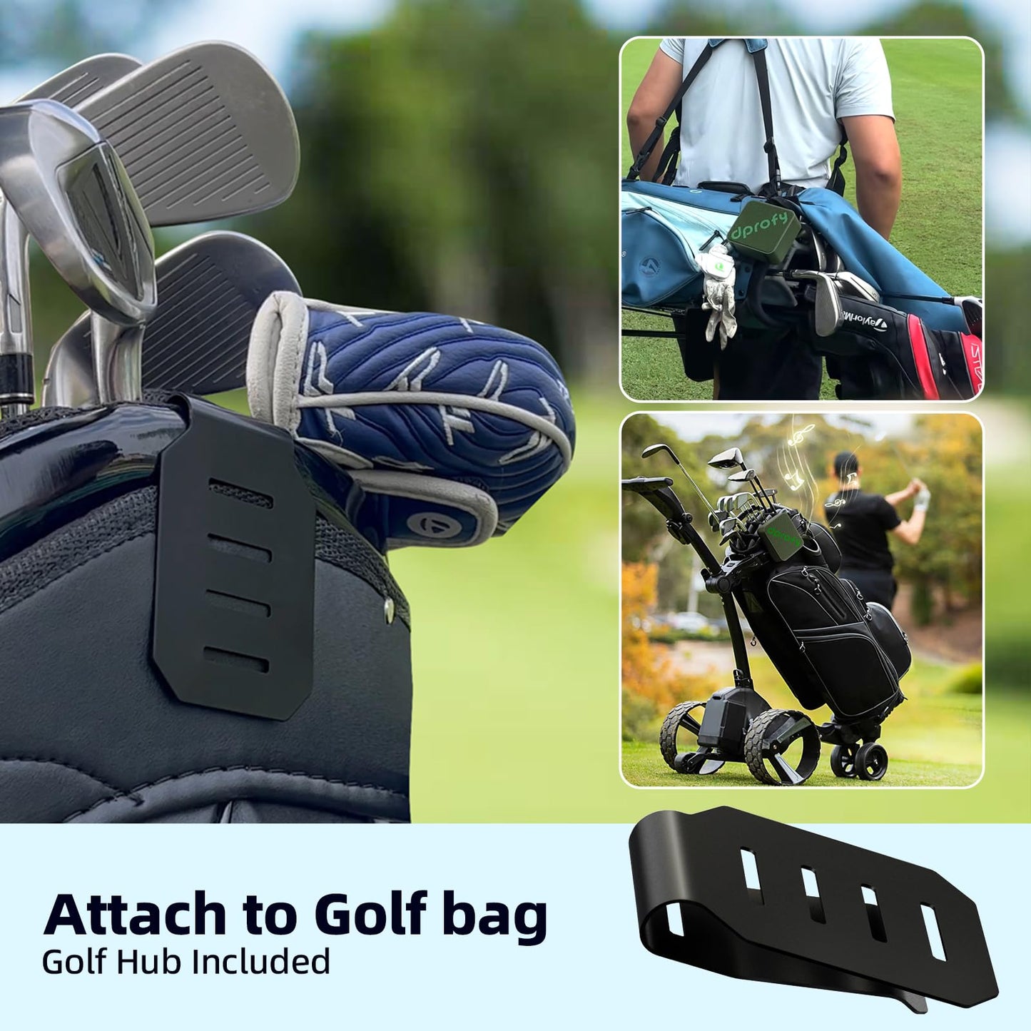 Dprofy Magnetic Golf Speaker, Golf Cart Speakers, IPX6 Waterproof, TWS Pairing, BT 5.4, 24H Playtime, TF Card Input, Portable Wireless Speaker Also