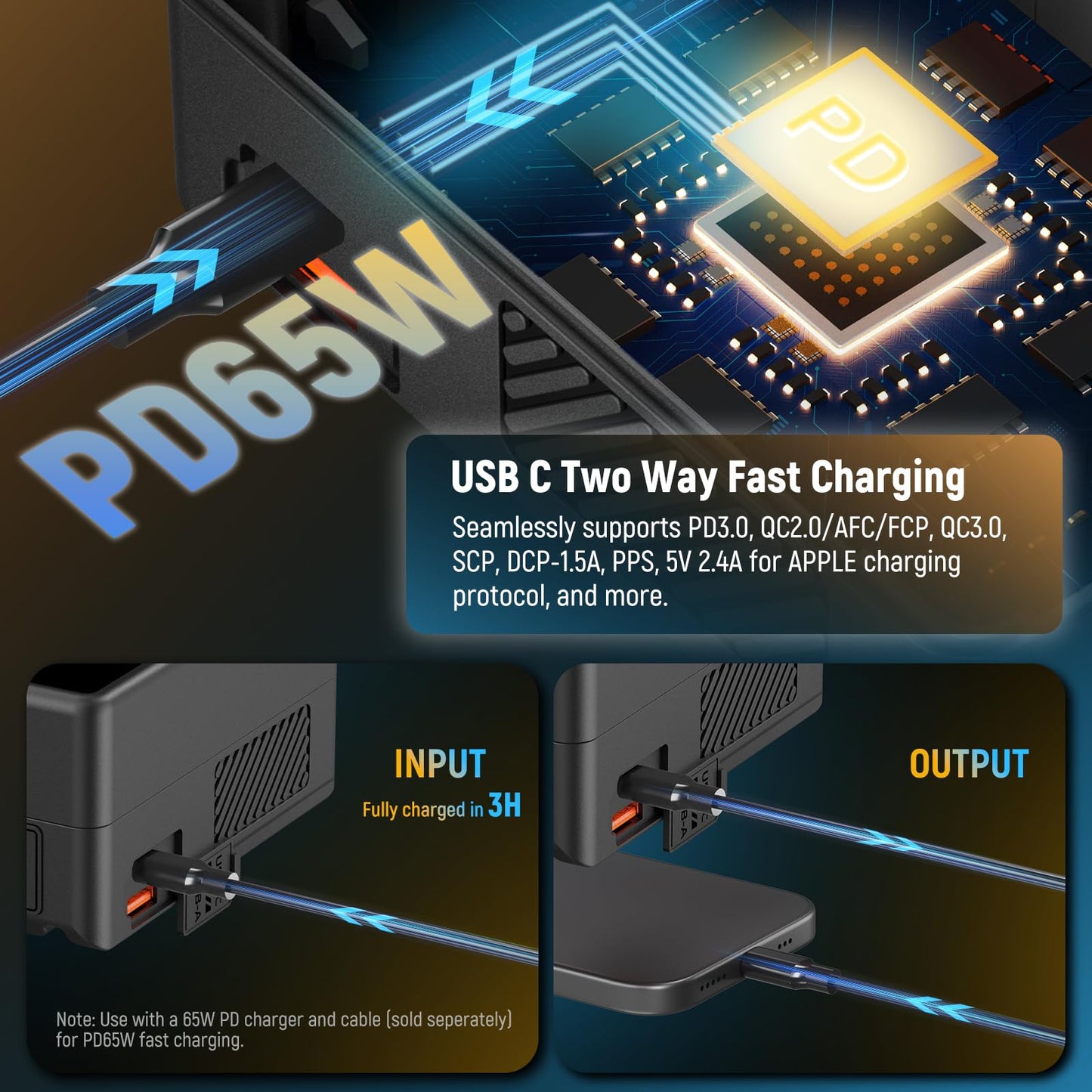 NEEWER Basics V Mount Battery PS099E, 6800mAh/99Wh Mini V Lock with OLED Display, D Tap/Type C Cable, PD65W USB C Fast Charging, D Tap/BP/USB A/DC