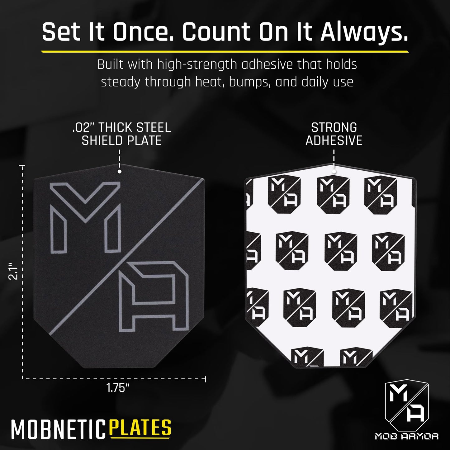 Mob Armor MobNetic Plates (2 Pack) - Compatible with Mob Magnetic Phone Mount for Car - Universal Smartphone Mounting Plates - Best Vehicle Accessory