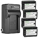 Kastar 4-Pack Battery + AC Wall Charger Replacement for Panasonic VW-VBK180 VW-VBK360 VW-VBL180 VW-VBL180PPK VW-VBL090 VW-VBL090PPK VWVBK180 VWVBK360