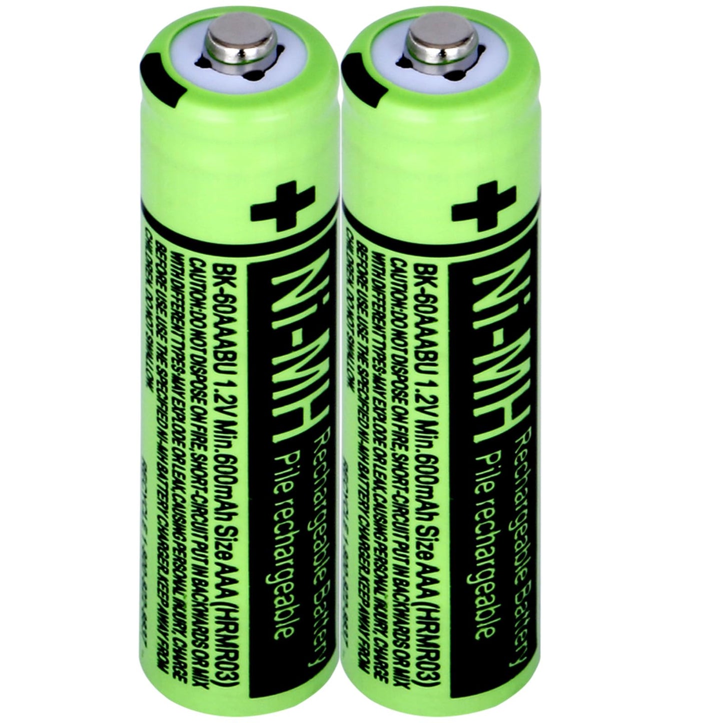 Yibatopow 2Packs BK-60AAABU 1.2V 600mAh Replacement Batteries,AAA Ni-MH Rechargeable Batteries 1.2V for Panasonic Cordless Phones, Phone Handset