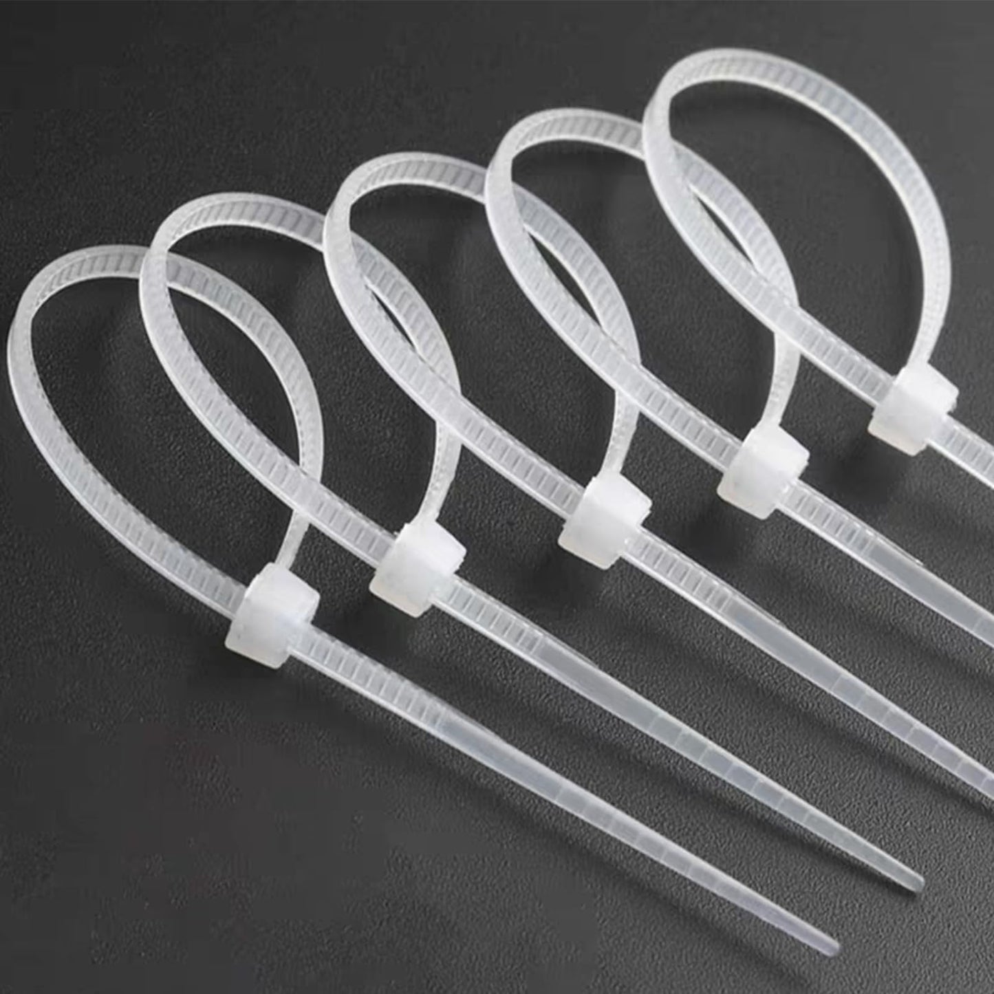 ECRAB Zip Ties 4 Inch 1000 Pack, Small Clear White Cable Ties Indoor and Outdoor Nylon Self-Locking Wire Ties