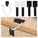 Aphohome Hook and Loop Cable Ties, 50PCS Black Cord Organizer, Under Desk Cord Management for Home & Office, 1.18×3.54×0.59in