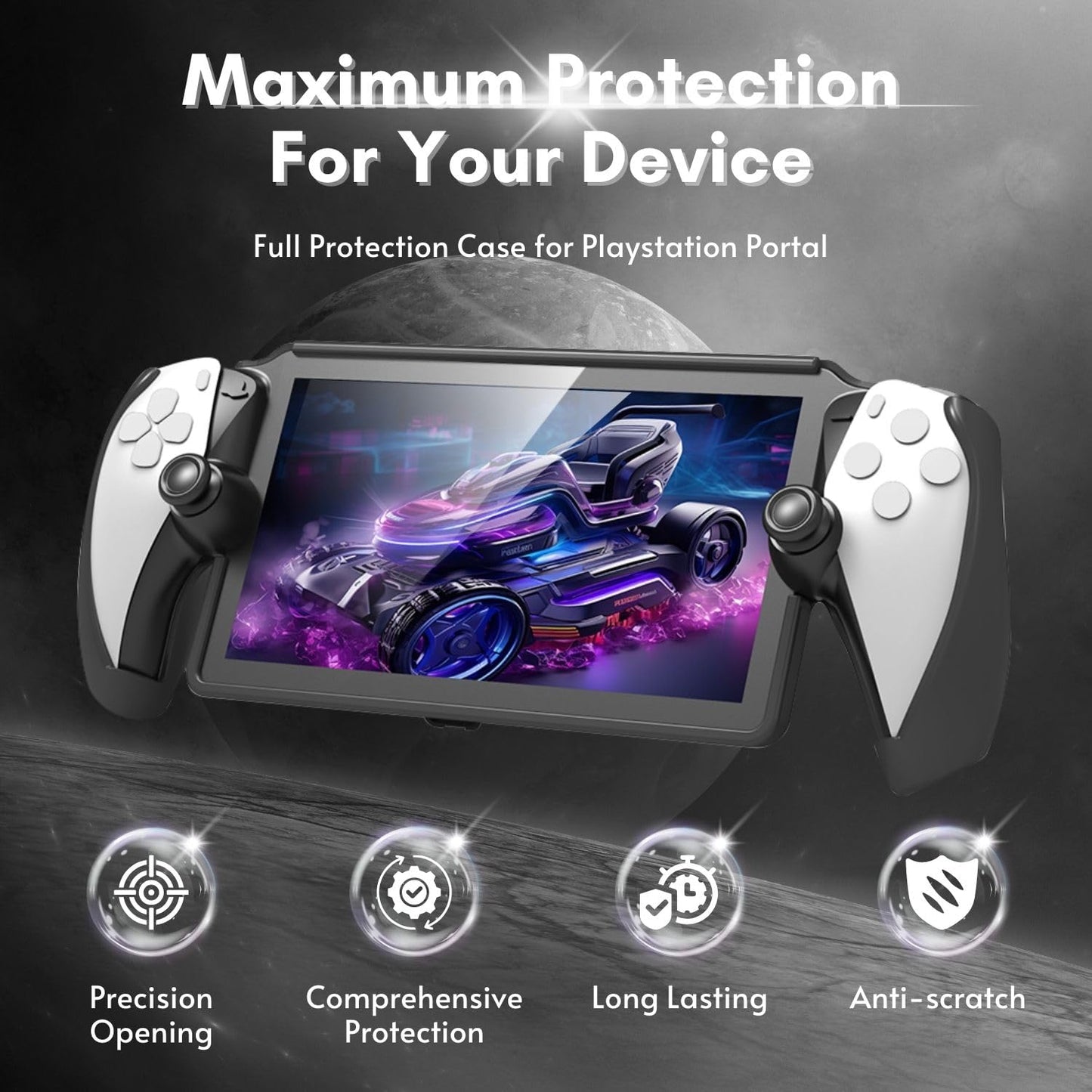 TNP Full Protective Case Cover for PlayStation Portal - Anti-Slip TPU Protector Case for PS5 Portal- Detachable Front Shell Cover with Built-in