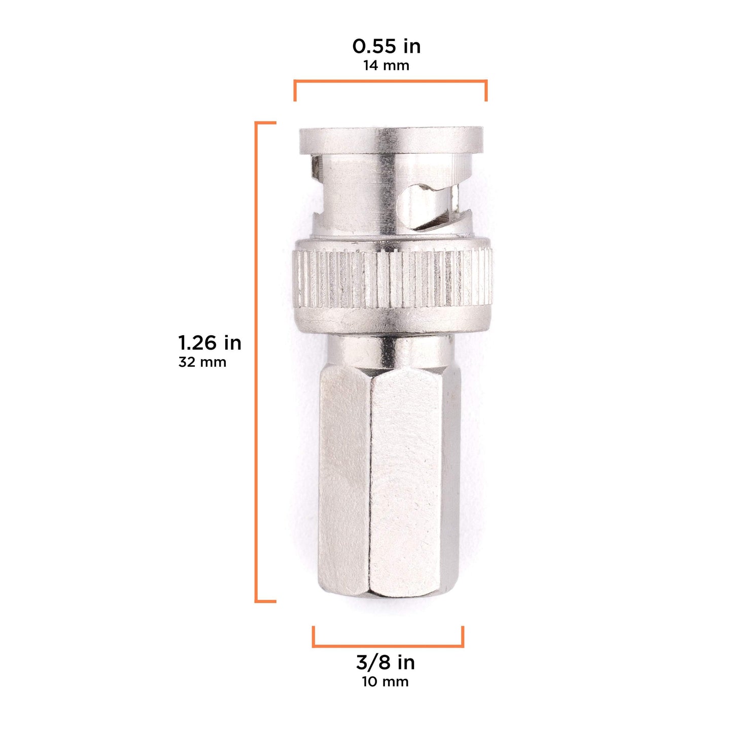 THE CIMPLE CO Screw-On BNC Connectors RG6 - Male Twist-On Coaxial Cable Ends - RG6 Coax Ends for SDI, HD-SDI, CCTV Security Camera Cable - Pack of 10