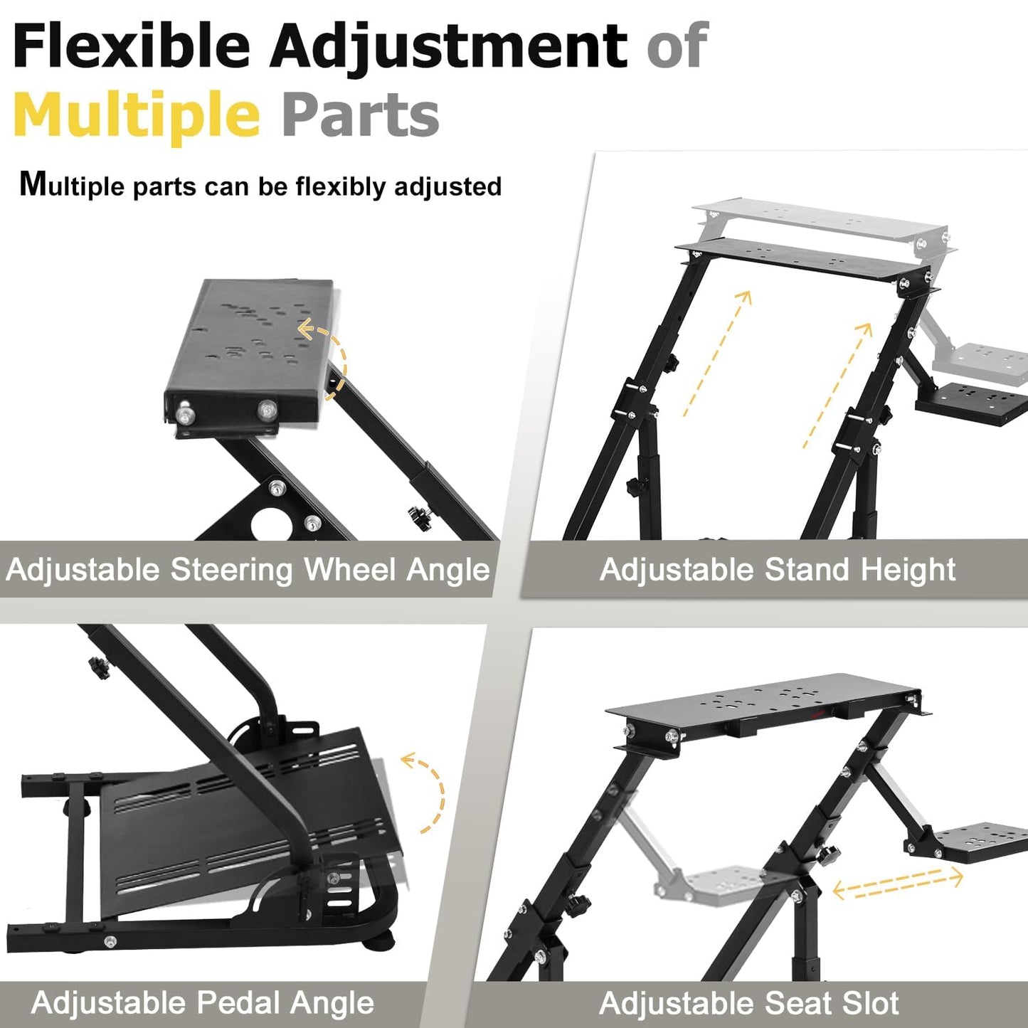 Marada Sim Racing Wheel Stand,Adjustable height angle Steering Wheel Stand,Fit for Logitech G25 G27 G29 G920 G923, for Thrustmaster T300 T248, No