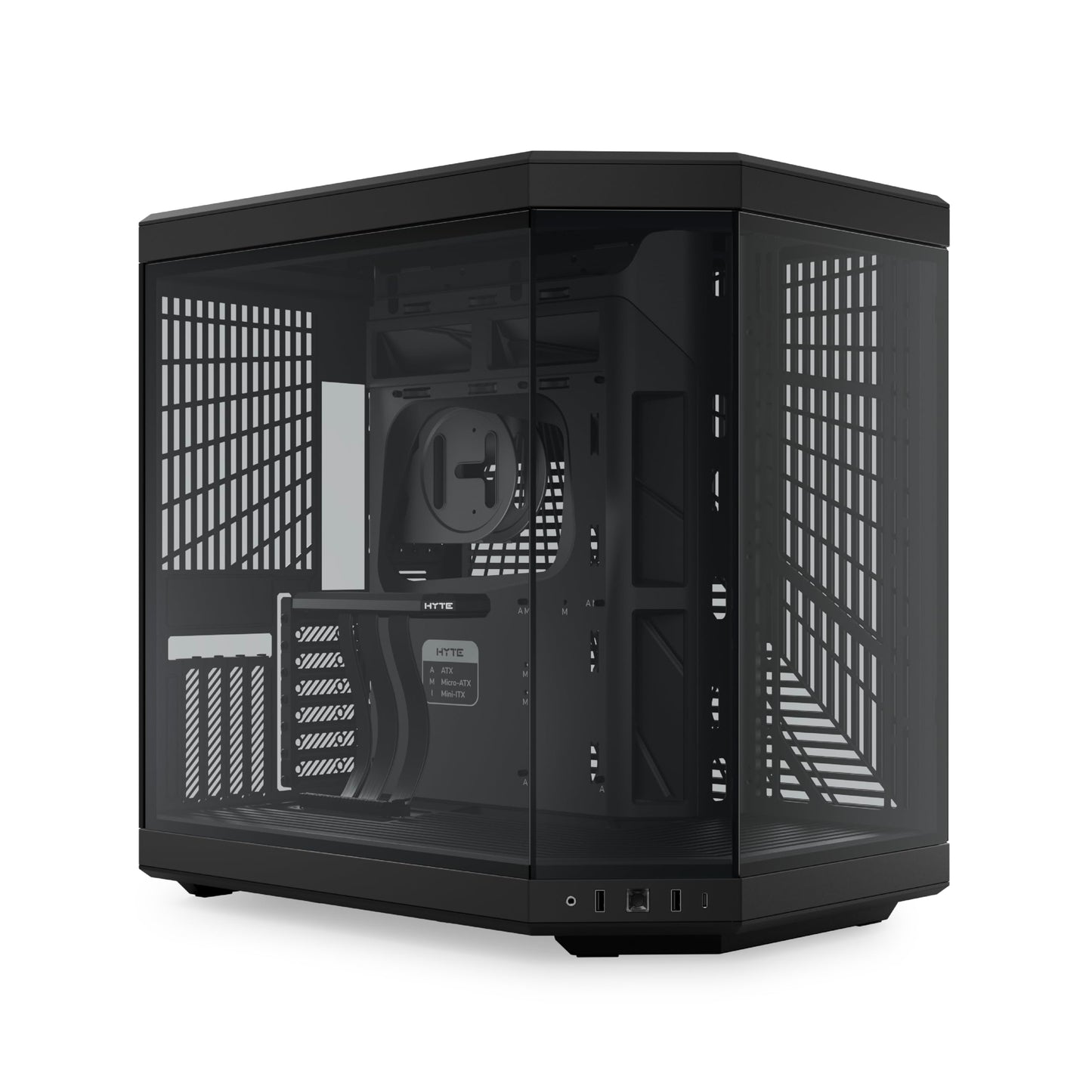 Hyte Y70 Upgraded Modern Aesthetic Dual Chamber Panoramic Tempered Glass Mid-Tower ATX Computer Gaming Case with PCIE 4.0 Riser Cable Included, Black