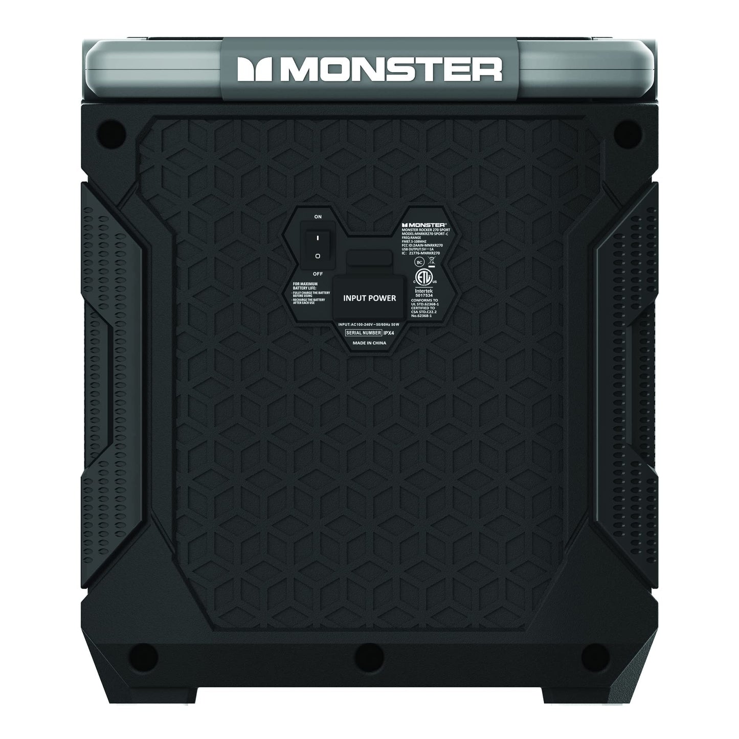 Monster Rocker 270 Sport Portable Indoor/Outdoor Wireless Speaker - Black/Slate (Renewed)