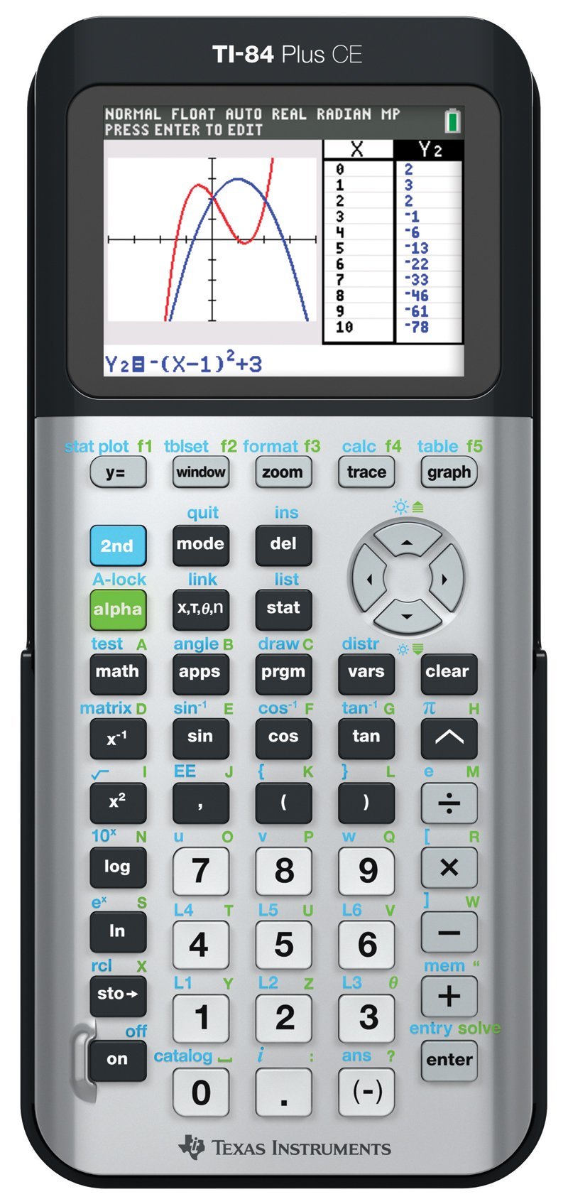 TI-84 Plus CE Color Graphing Calculator, Gray (Renewed)