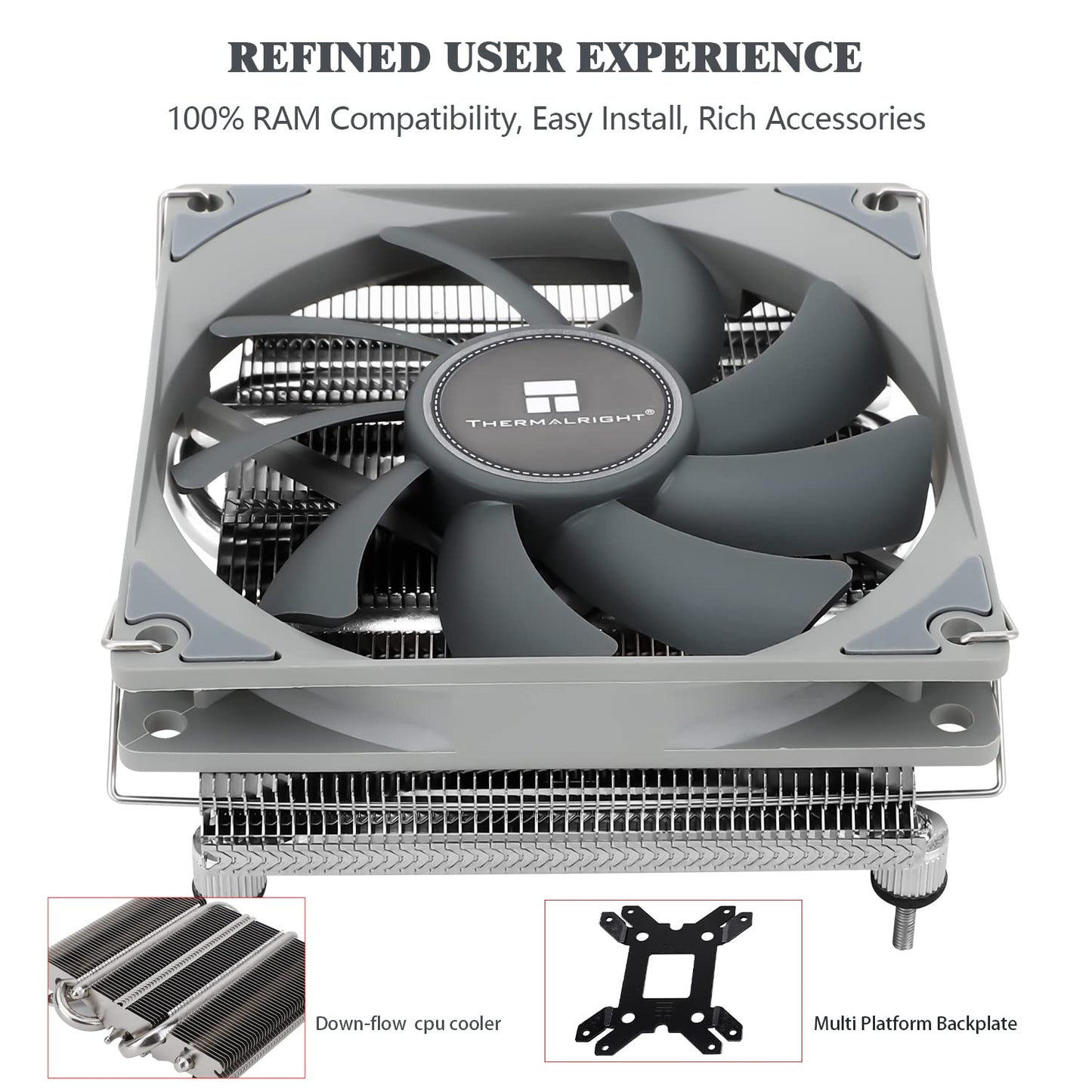 Thermalright AXP90-X36 Low Profile CPU Air Cooler, 36mm Height Radiator Cooling, TL-9015 Slim PWM Fan, AGHP Technology, for AM4/AM5/Intel