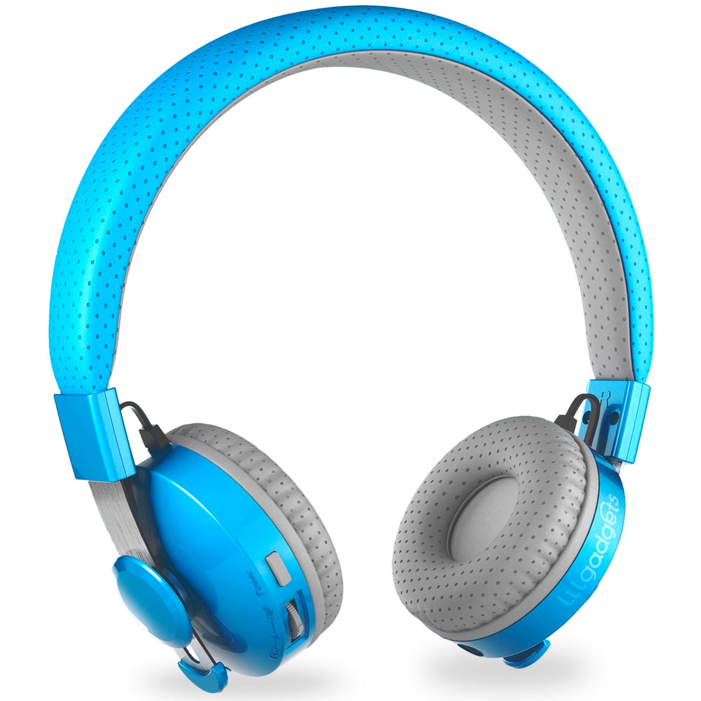LilGadgets Bluetooth Headphones - Ages 4+ - On-Ear, Blue - Volume-Limited Kids Headphones for School with SharePort Tech & Mic - SoftTouch Padding, 12