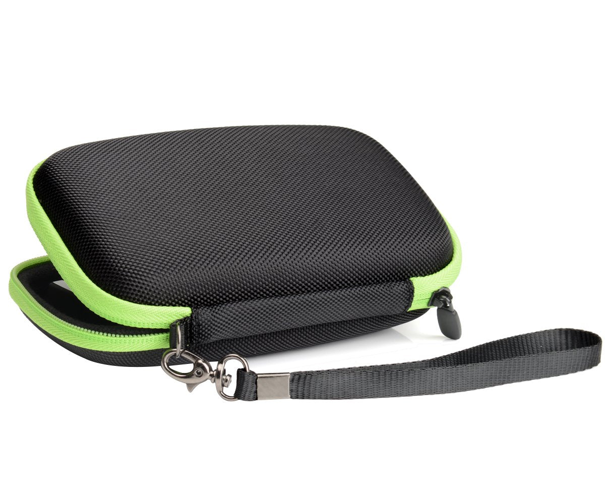 CaseSack case for ZOLEO Satellite Communicator, Black with Green Zip to Match ZOLEO, mesh Accessory Pocket, Large Handy case for More Accessories