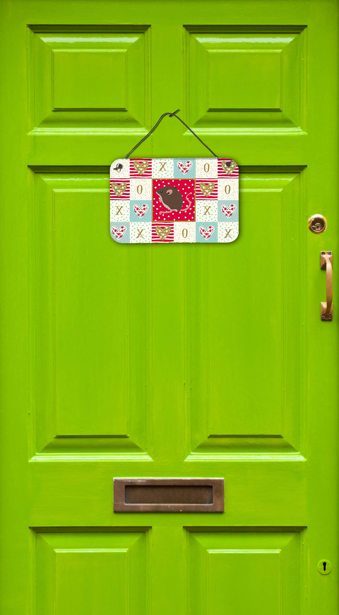 Caroline's Treasures CK5448DS812 Baby Mouse Love Wall or Door Hanging Prints, Red Aluminum Metal Sign Kitchen Wall Bar Bathroom Plaque Home Decor