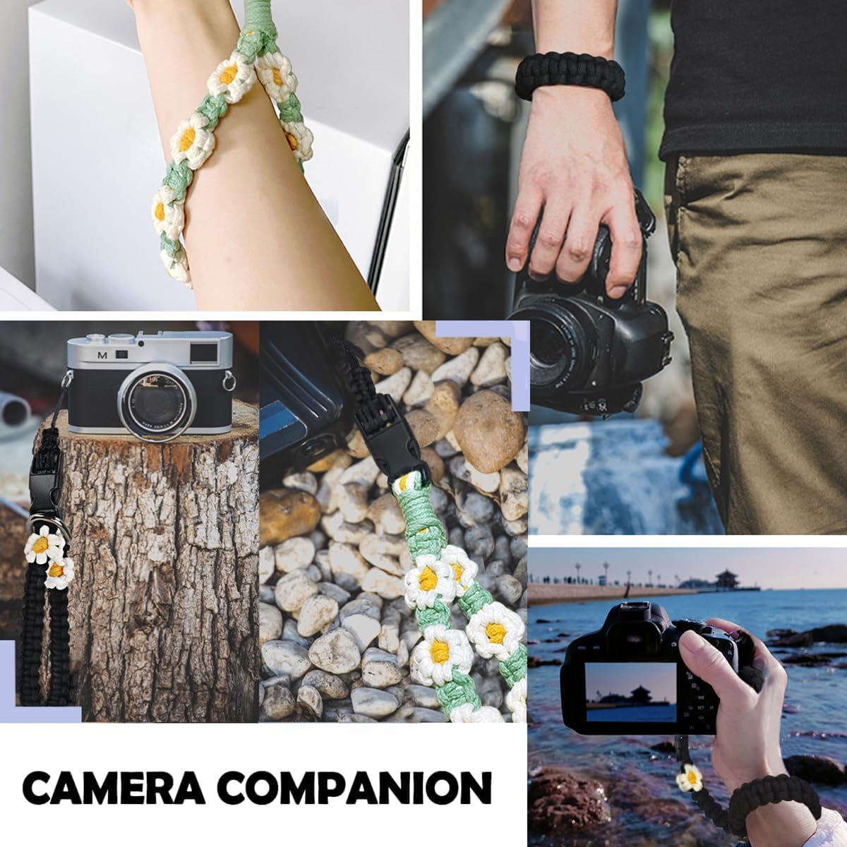 VICHUNHO Adjustable Pocket 3 Wrist Lanyard, Hand Strap, Wristlet for DJI OSMO Pocket 3 Accessories with 1/4" Screw (Green, Generic)