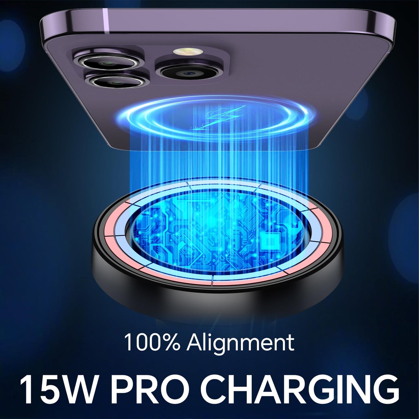 Coolpow for MagSafe Car Mount Charger?Ultra Magnet?Magnetic Phone Holders for Your Car Charger Magnetic Wireless Car Phone Holder Charger Car