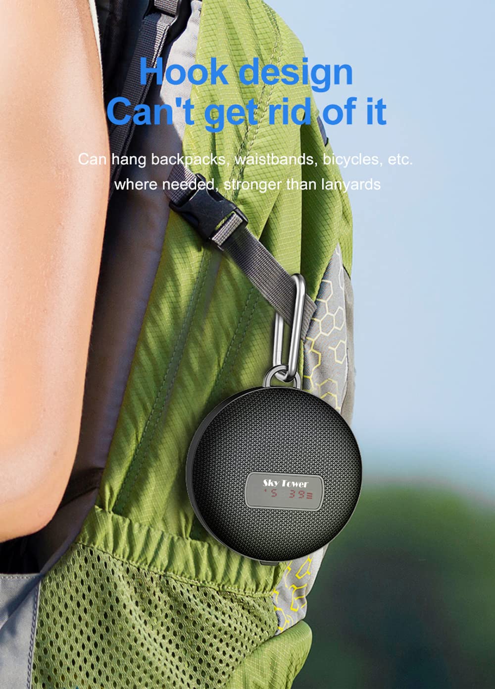 Upgraded Compact Portable Bluetooth 5.0 Wireless Bike 5W/8W Stereo Speaker, IP67 Waterproof Outdoor &10h Play Time, Advanced Class D Amplifier