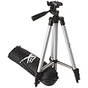 50 Inch Aluminum Camera Tripod with 3-Way Pan Head & Quick-Release Plate - Lightweight DSLR & Mirrorless Tripod with Bubble Level for Photography
